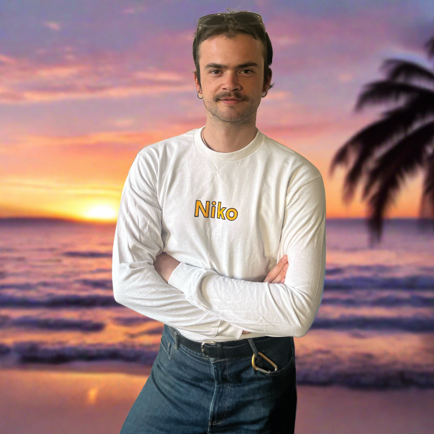 very nice screen-printed long-sleeve Niko shirt