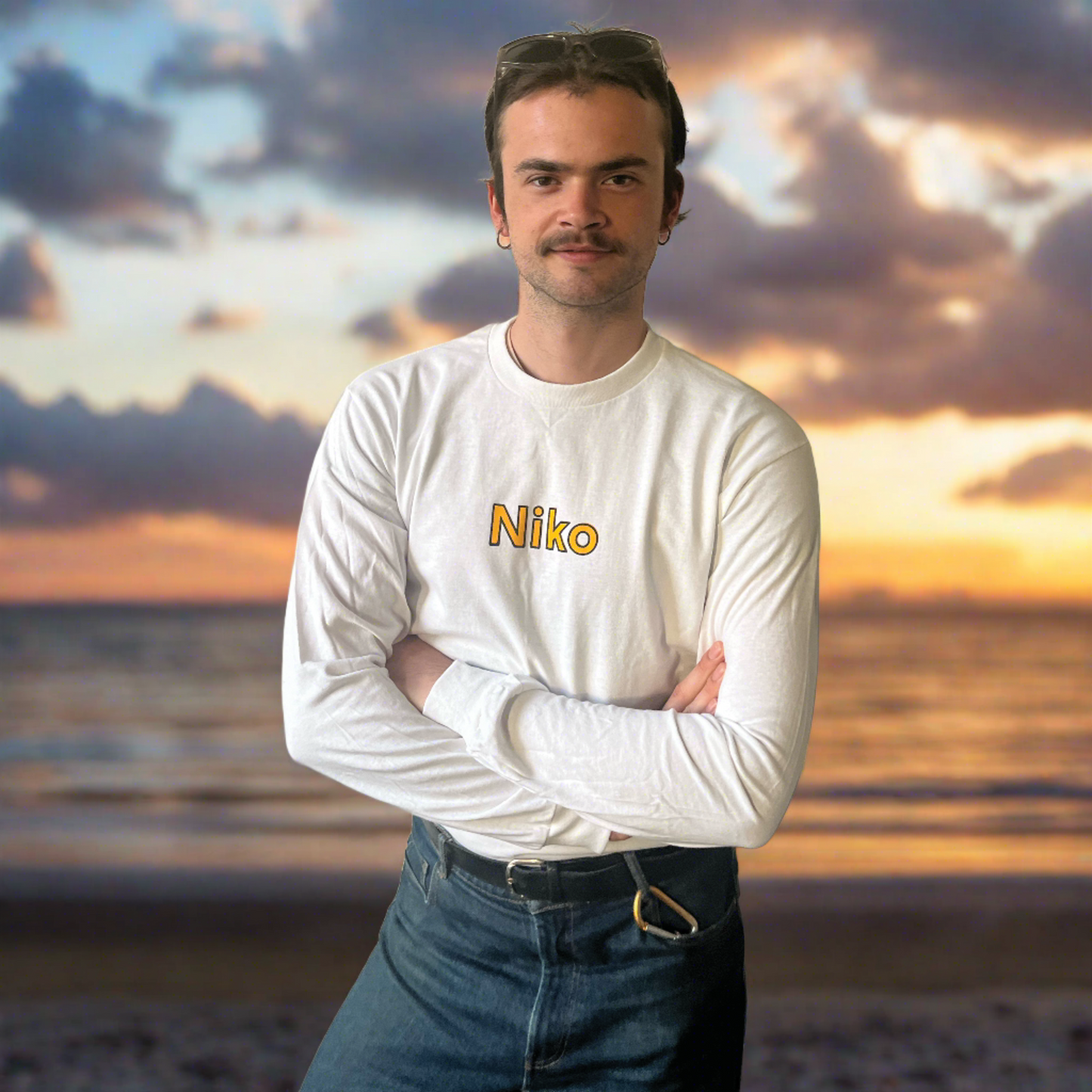very nice screen-printed long-sleeve Niko shirt